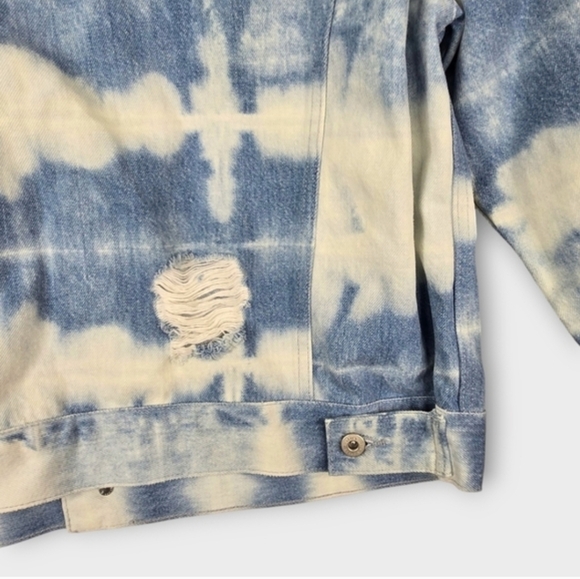 NEW $298 Levi's Size XL Made & Crafted Trucker Jean Jacket Blue Tie Dye Womens - Picture 15 of 15